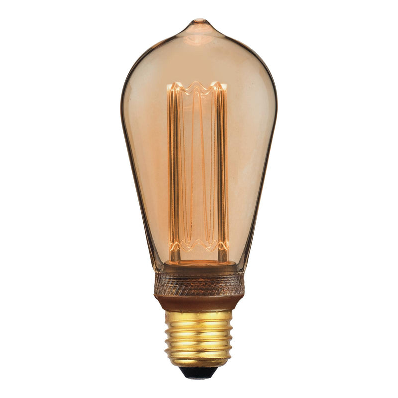 Dar Lighting BUL-E27-LEDV-9 Rustic Vintage Micro Filament LED 3.5w 120 Lumens Dimmable Gold (Pack Of 5)
