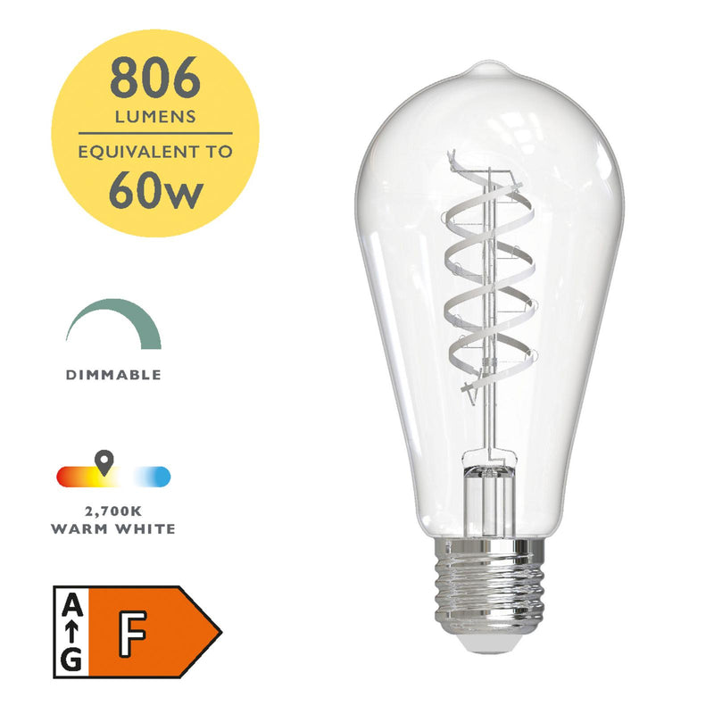 Rustic Bulbs Led Dar Lighting BUL-E27-RUS-W1 LED ES/E27 Rustic Light Bulb (Lamp) 8w 806 ...