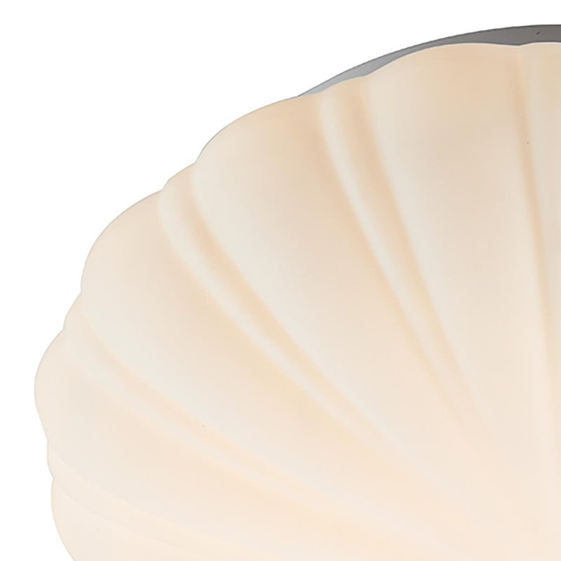 Dar Lighting Cafe Bathroom Flush Scalloped Opal Glass IP44 • CAF502