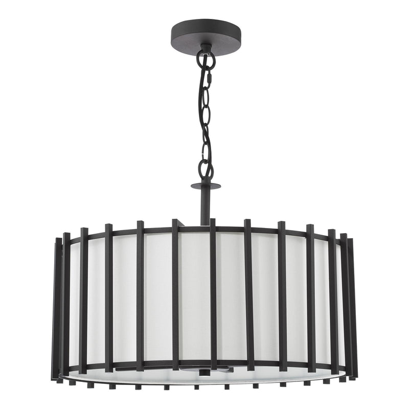 Dar Lighting Cagliari 4 Light Armed Pendant Matt Black and Ivory • CAG0422