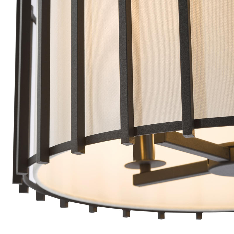 Dar Lighting Cagliari 4 Light Armed Pendant Matt Black and Ivory • CAG0422
