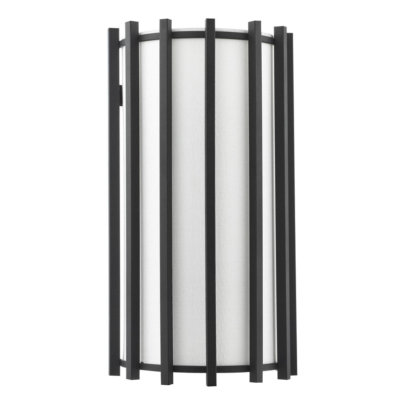Dar Lighting Cagliari Wall Light Matt Black With Ivory Shade • CAG0722