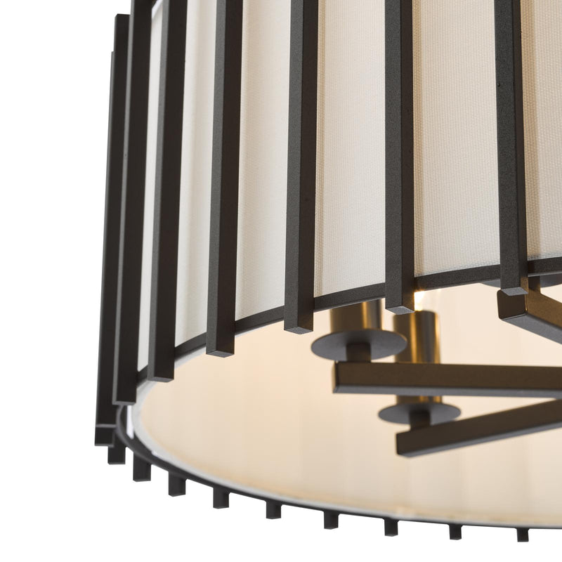 Dar Lighting Cagliari 8 Light Pendant Matt Black and Ivory • CAG0822