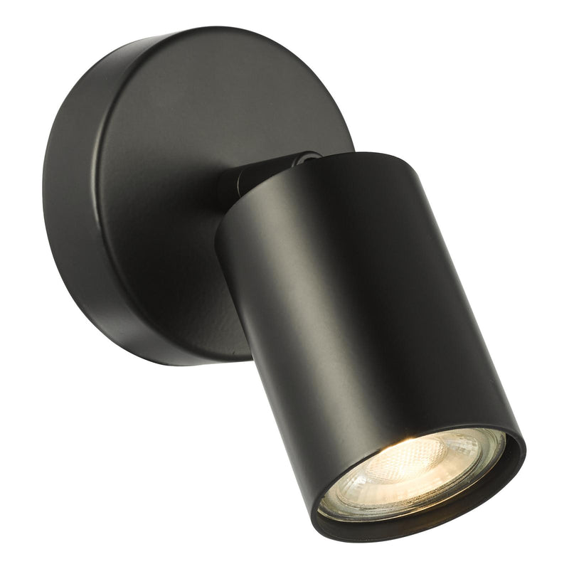 Dar Lighting Cawley Single Spotlight Matt Black • CAW0722