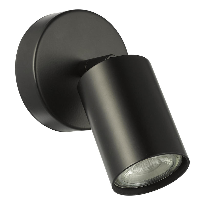 Dar Lighting Cawley Single Spotlight Matt Black • CAW0722