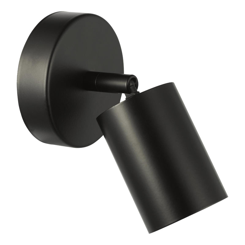 Dar Lighting Cawley Single Spotlight Matt Black • CAW0722