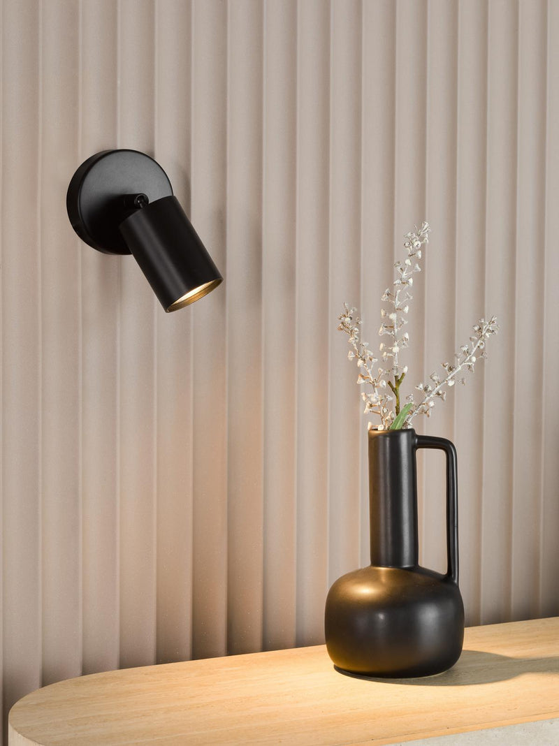 Dar Lighting Cawley Single Spotlight Matt Black • CAW0722