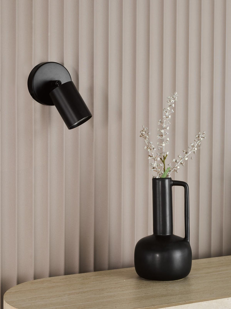 Dar Lighting Cawley Single Spotlight Matt Black • CAW0722