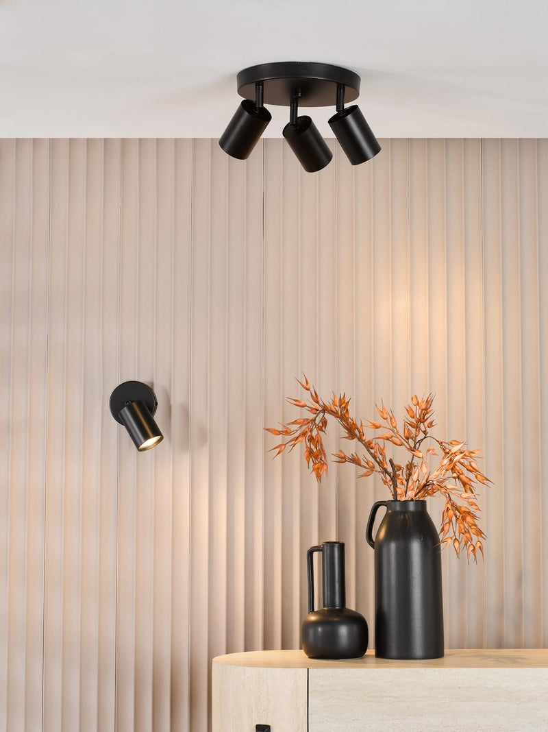 Dar Lighting Cawley Single Spotlight Matt Black • CAW0722