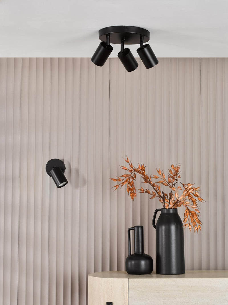 Dar Lighting Cawley Single Spotlight Matt Black • CAW0722