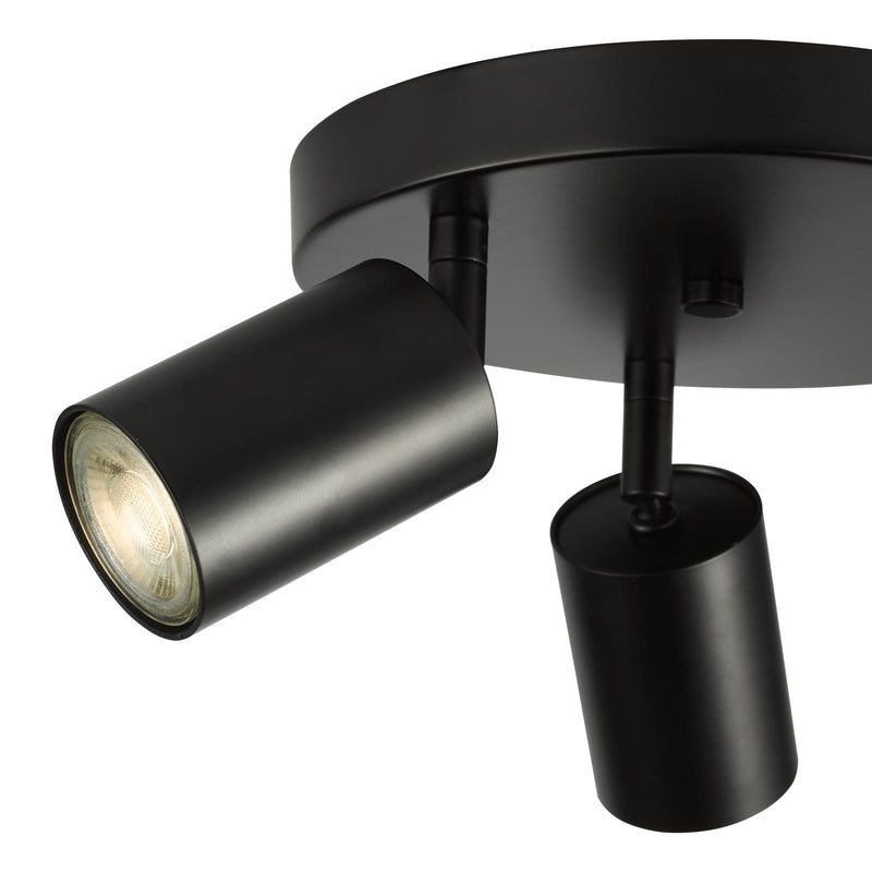 Dar Lighting Cawley 3 Light Plate Spotlight Matt Black • CAW7622