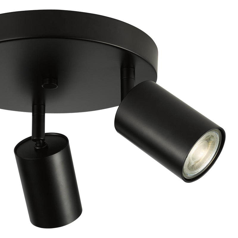 Dar Lighting Cawley 3 Light Plate Spotlight Matt Black • CAW7622