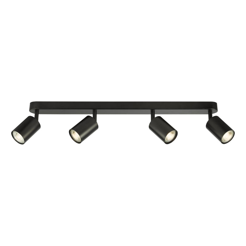 Dar Lighting Cawley 4 Light Plate Spotlight Matt Black • CAW8422