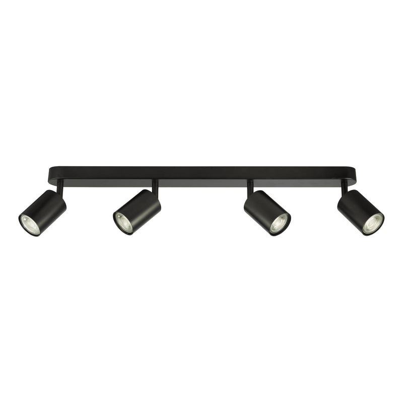 Dar Lighting Cawley 4 Light Plate Spotlight Matt Black • CAW8422