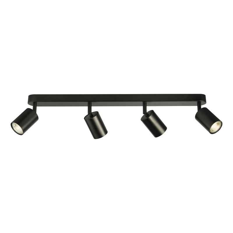 Dar Lighting Cawley 4 Light Plate Spotlight Matt Black • CAW8422