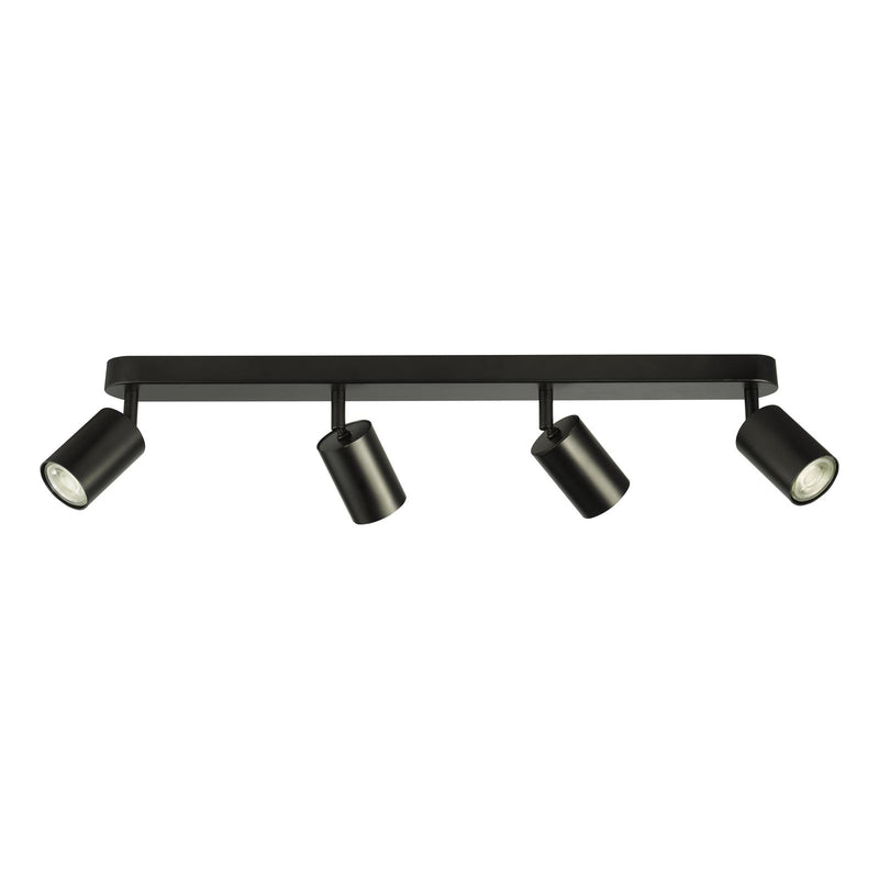 Dar Lighting Cawley 4 Light Plate Spotlight Matt Black • CAW8422