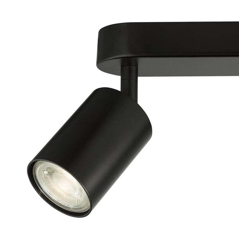 Dar Lighting Cawley 4 Light Plate Spotlight Matt Black • CAW8422