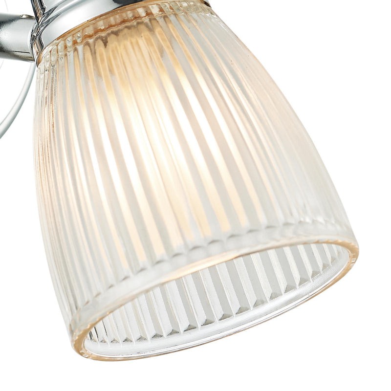 Dar Lighting Cedric Bathroom Single Wall Spotlight Polished Chrome Glass IP44 • CED0738