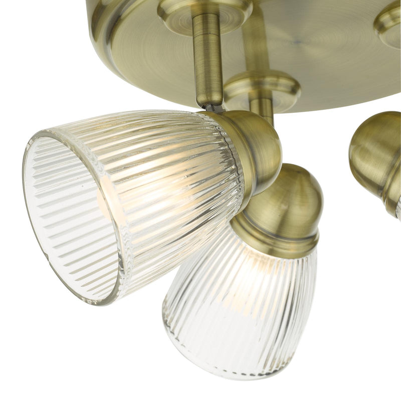Dar Lighting Cedric Bathroom 3 Light Spotlight Antique Brass Glass IP44 • CED7675