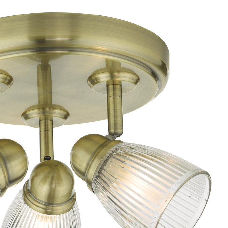 Dar Lighting Cedric Bathroom 3 Light Spotlight Antique Brass Glass IP44 • CED7675