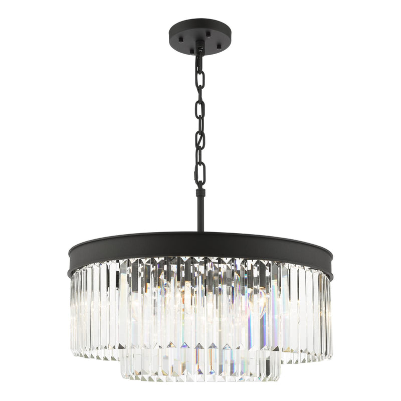 Dar Lighting Celeus 6 Light Chandelier Anthracite & Crystal • CEL0622
