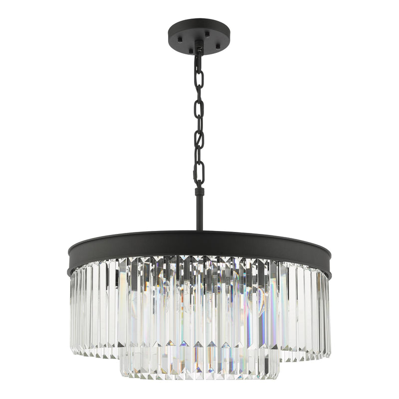 Dar Lighting Celeus 6 Light Chandelier Anthracite & Crystal • CEL0622