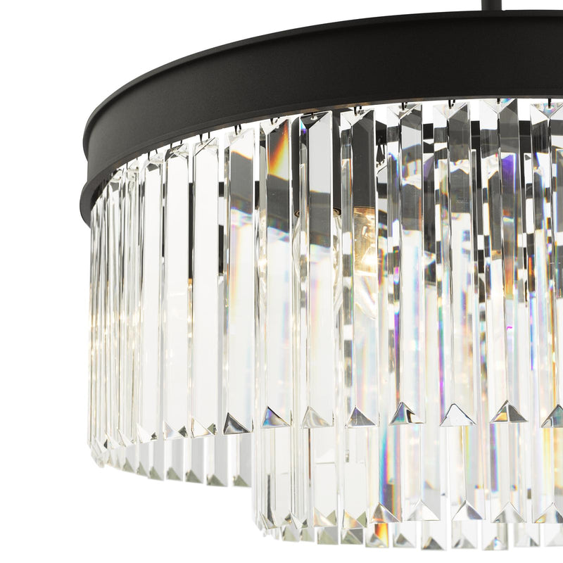 Dar Lighting Celeus 6 Light Chandelier Anthracite & Crystal • CEL0622