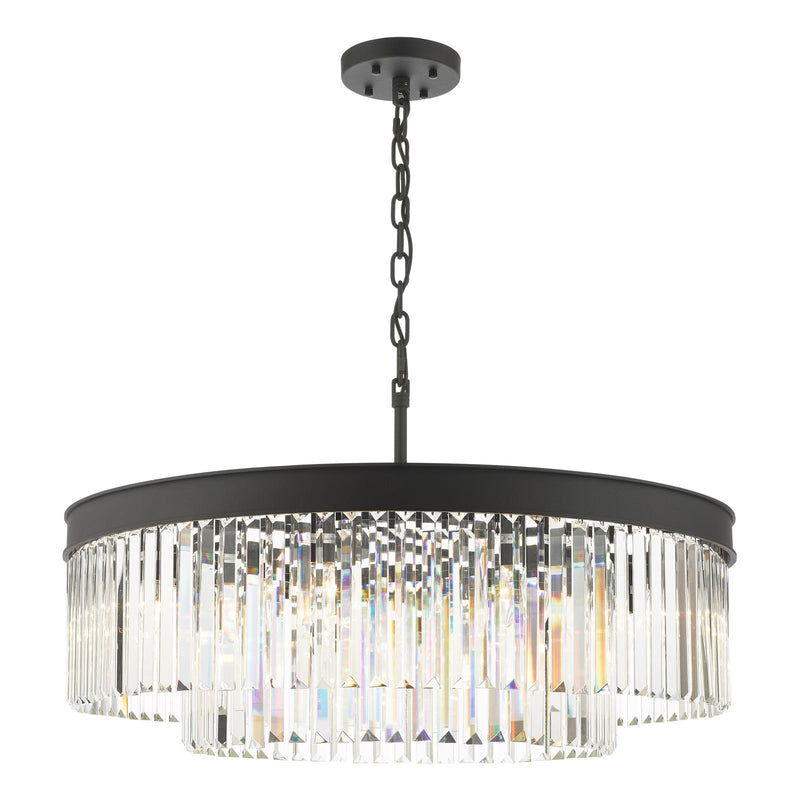 Dar Lighting Celeus 8 Light Chandelier Anthracite & Crystal • CEL0822