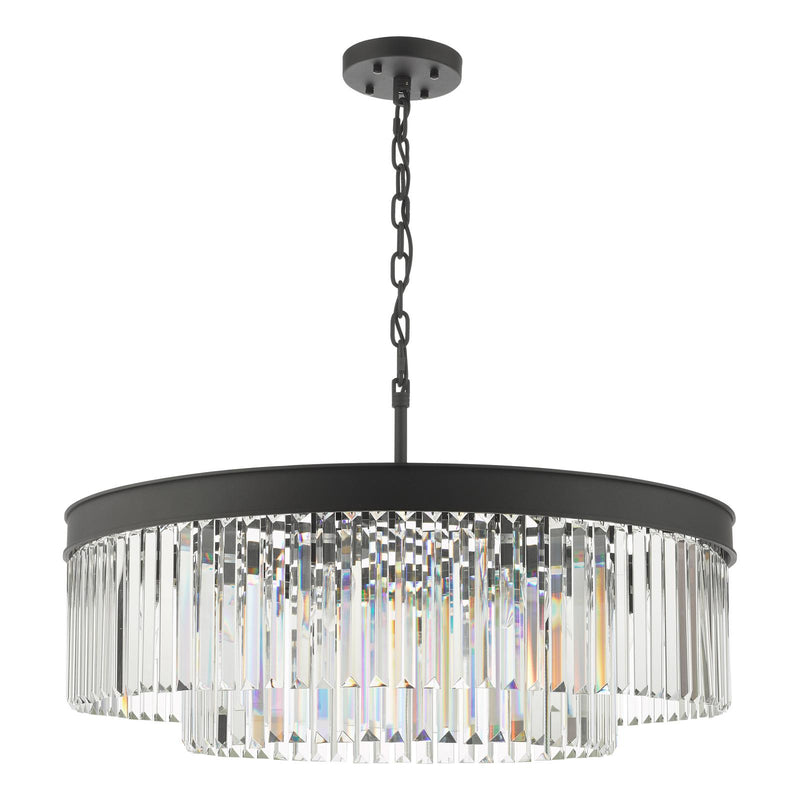 Dar Lighting Celeus 8 Light Chandelier Anthracite & Crystal • CEL0822