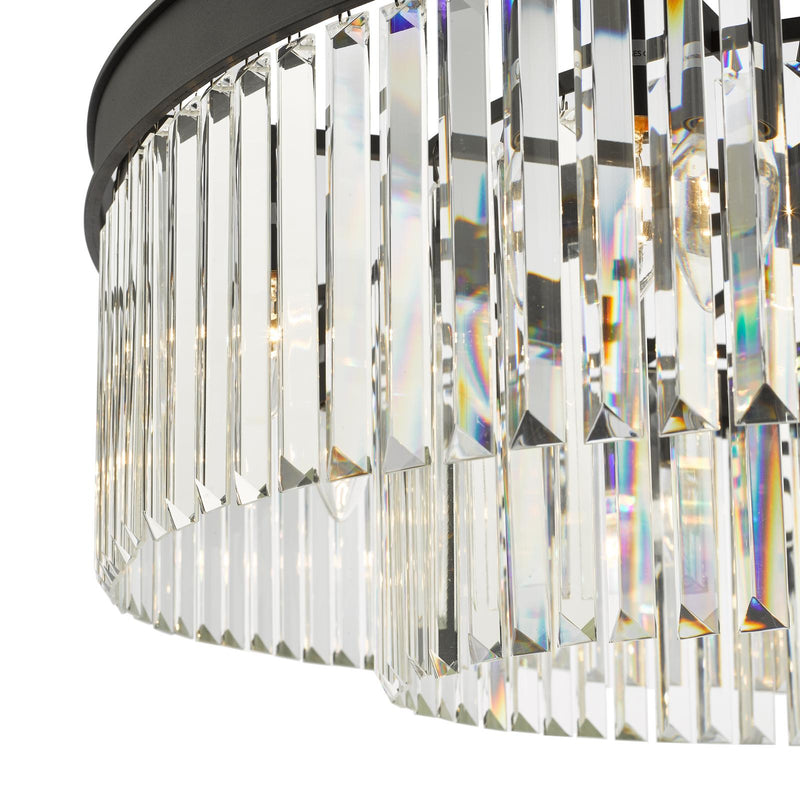 Dar Lighting Celeus 8 Light Chandelier Anthracite & Crystal • CEL0822
