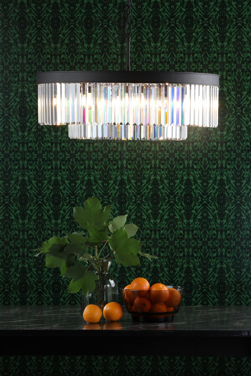 Dar Lighting Celeus 8 Light Chandelier Anthracite & Crystal • CEL0822