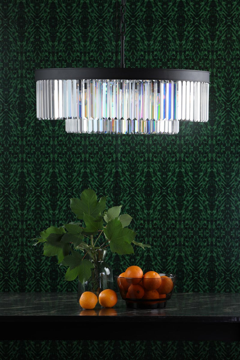 Dar Lighting Celeus 8 Light Chandelier Anthracite & Crystal • CEL0822
