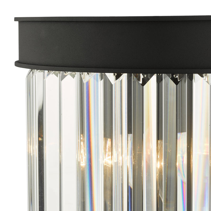 Dar Lighting Celeus 2 Light Wall Light Anthracite & Crystal • CEL0922