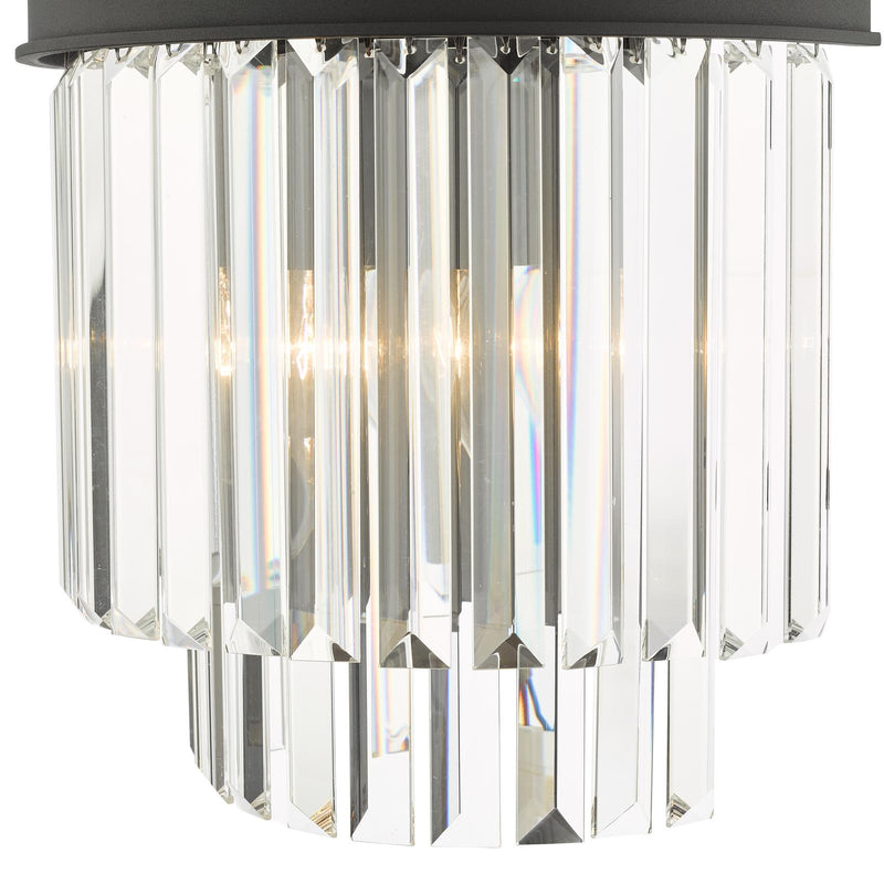 Dar Lighting Celeus 2 Light Wall Light Anthracite & Crystal • CEL0922