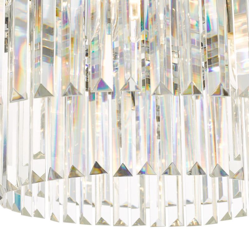 Dar Lighting Celeus 6 Light Flush Matt Anthracite & Crystal • CEL4822