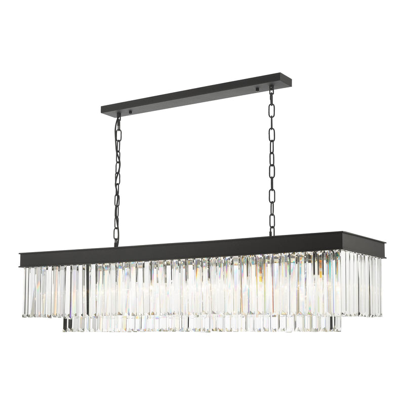 Dar Lighting Celeus 6 Light Bar Pendant Anthracite & Crystal • CEL6422