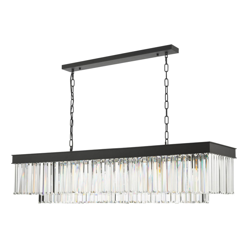 Dar Lighting Celeus 6 Light Bar Pendant Anthracite & Crystal • CEL6422