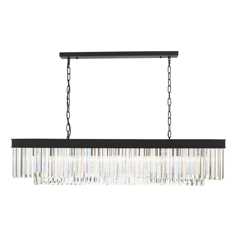 Dar Lighting Celeus 6 Light Bar Pendant Anthracite & Crystal • CEL6422