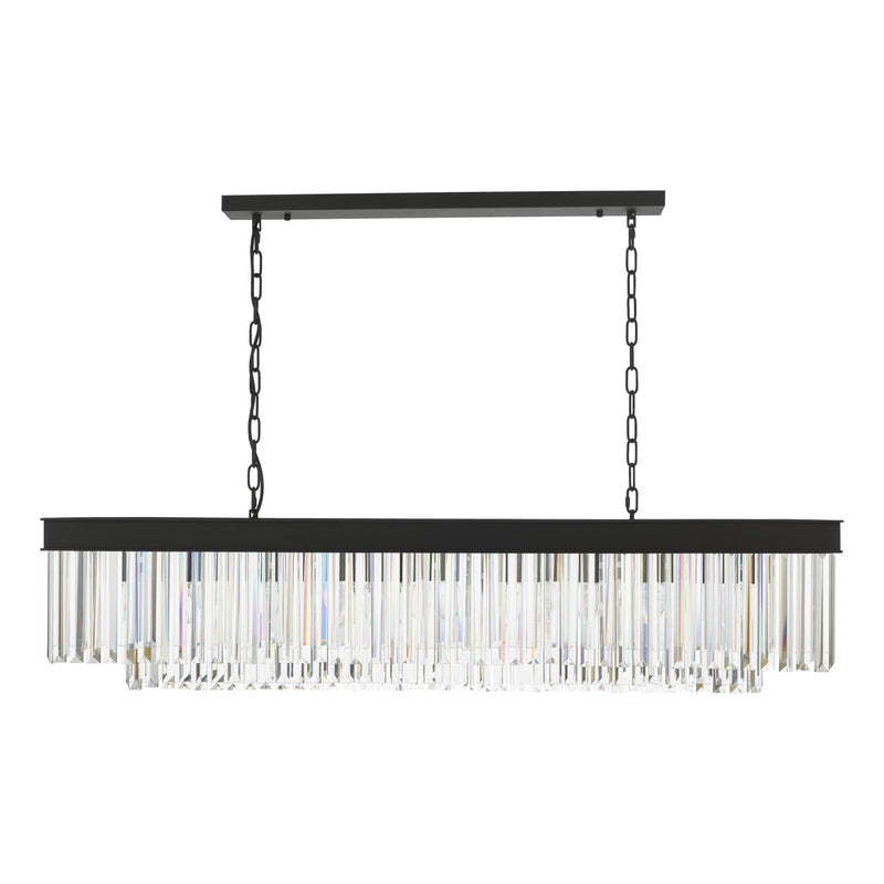 Dar Lighting Celeus 6 Light Bar Pendant Anthracite & Crystal • CEL6422