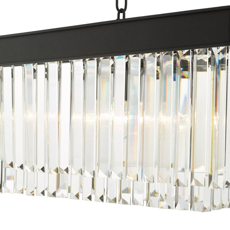 Dar Lighting Celeus 6 Light Bar Pendant Anthracite & Crystal • CEL6422