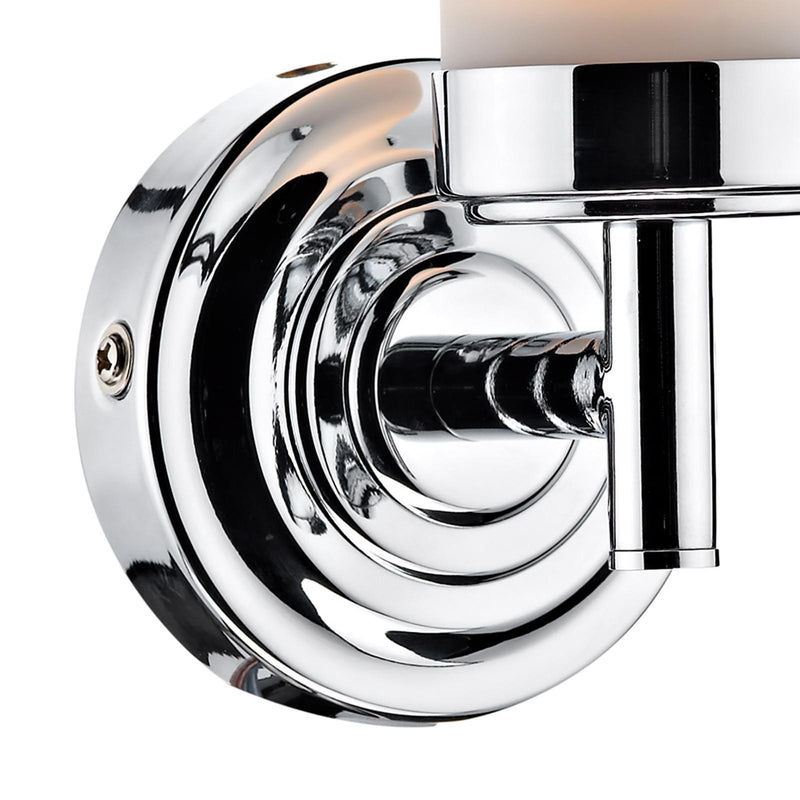 Dar Lighting Century Bathroom Wall Light Polished Chrome Opal Glass IP44 • CEN0750