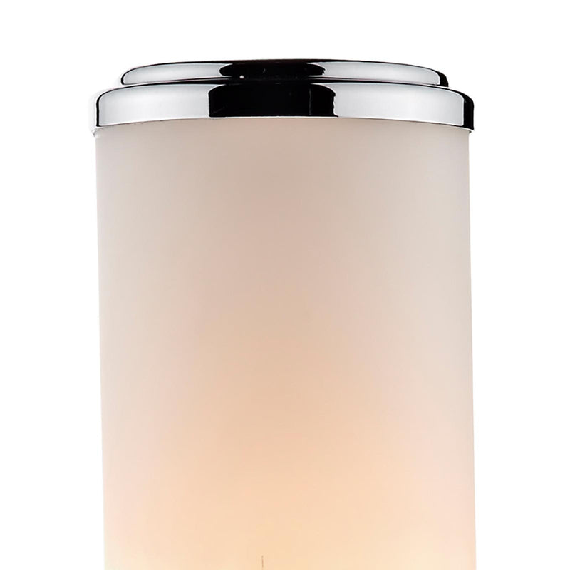 Dar Lighting Century Bathroom Wall Light Polished Chrome Opal Glass IP44 • CEN0750
