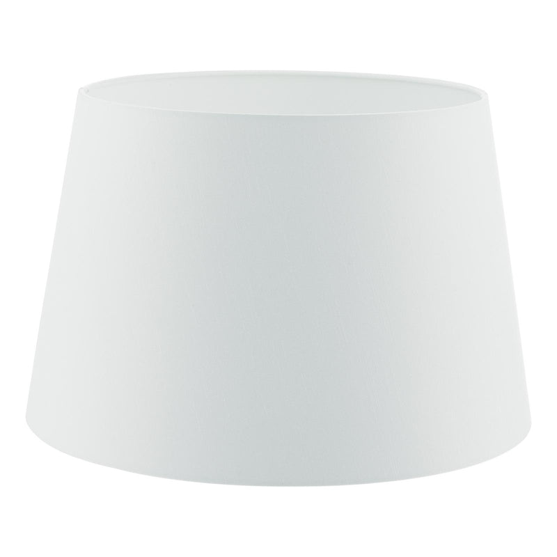 Dar Lighting Cezanne White Faux Silk Tapered Drum Shade 35cm • CEZ142