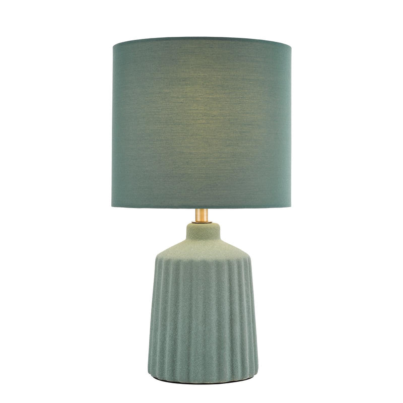 Dar Lighting Chloris Small Table Lamp Green With Shade • CHL4124
