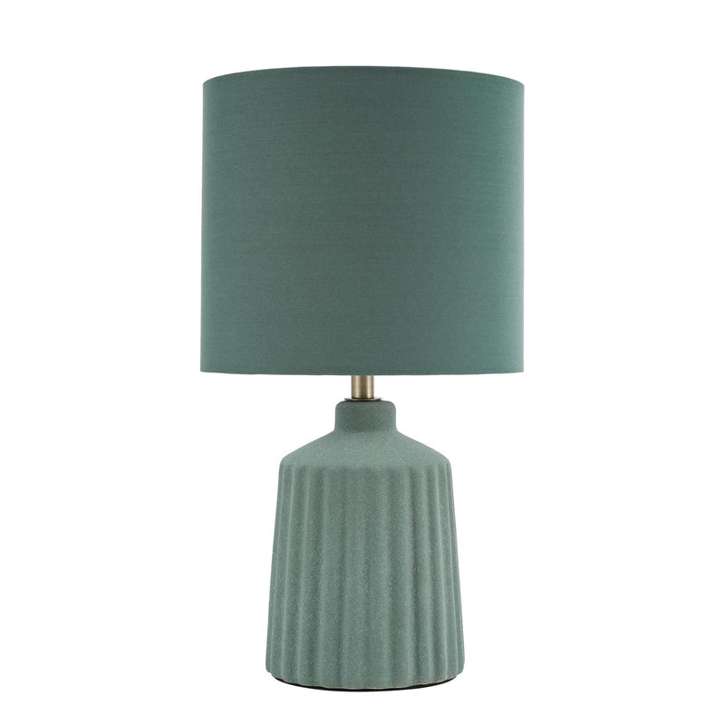 Dar Lighting Chloris Small Table Lamp Green With Shade • CHL4124