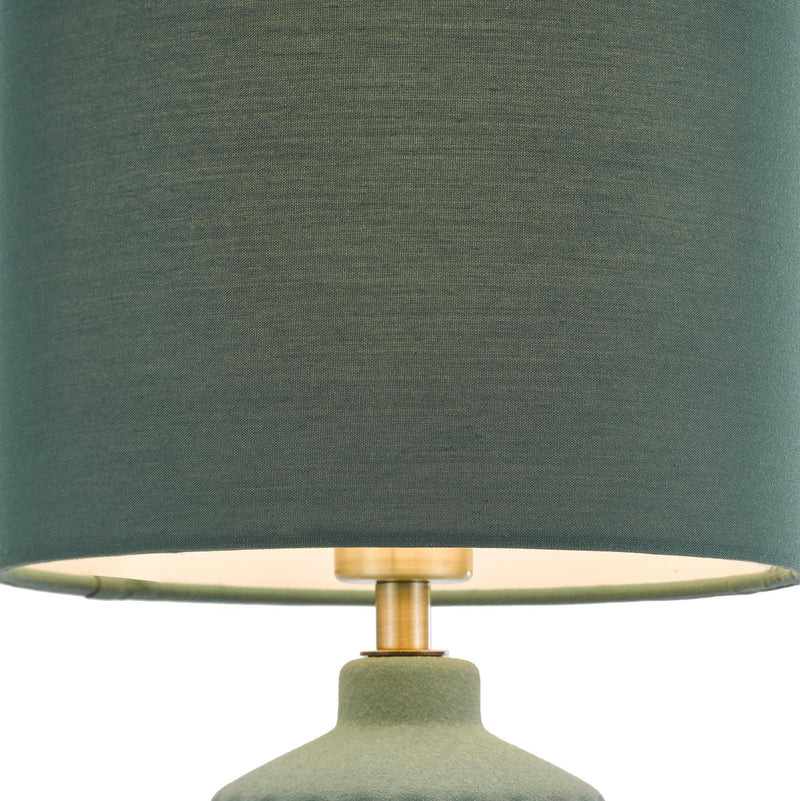 Dar Lighting Chloris Small Table Lamp Green With Shade • CHL4124