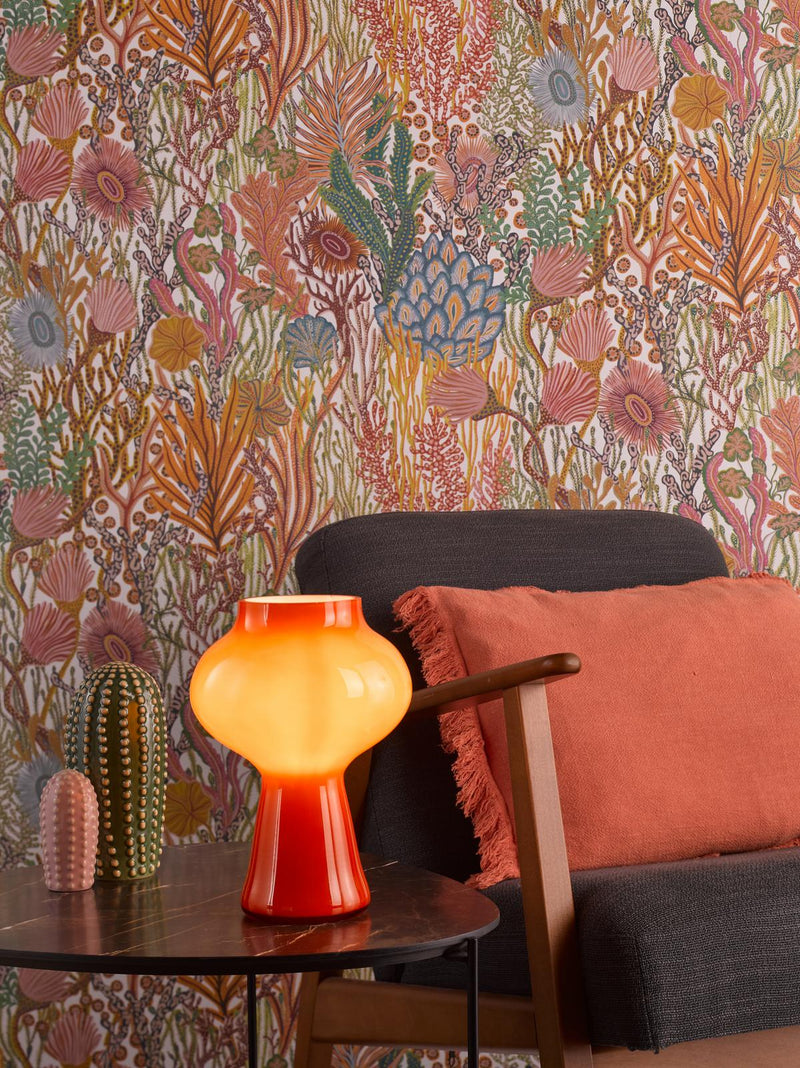 Dar Lighting Chrissy Table Lamp Orange Art Glass • CHR4211