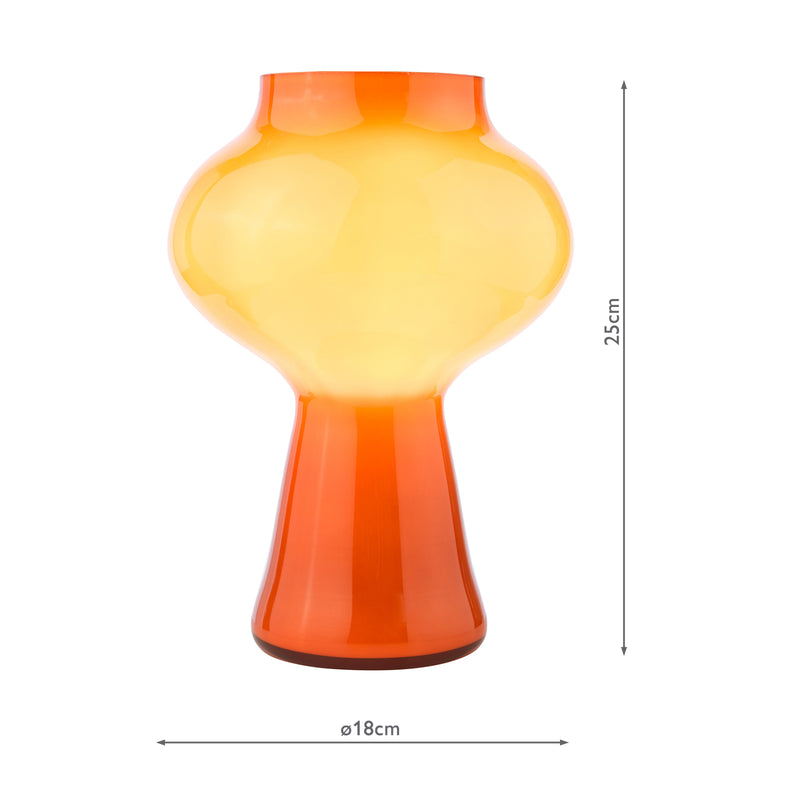 Dar Lighting Chrissy Table Lamp Orange Art Glass • CHR4211