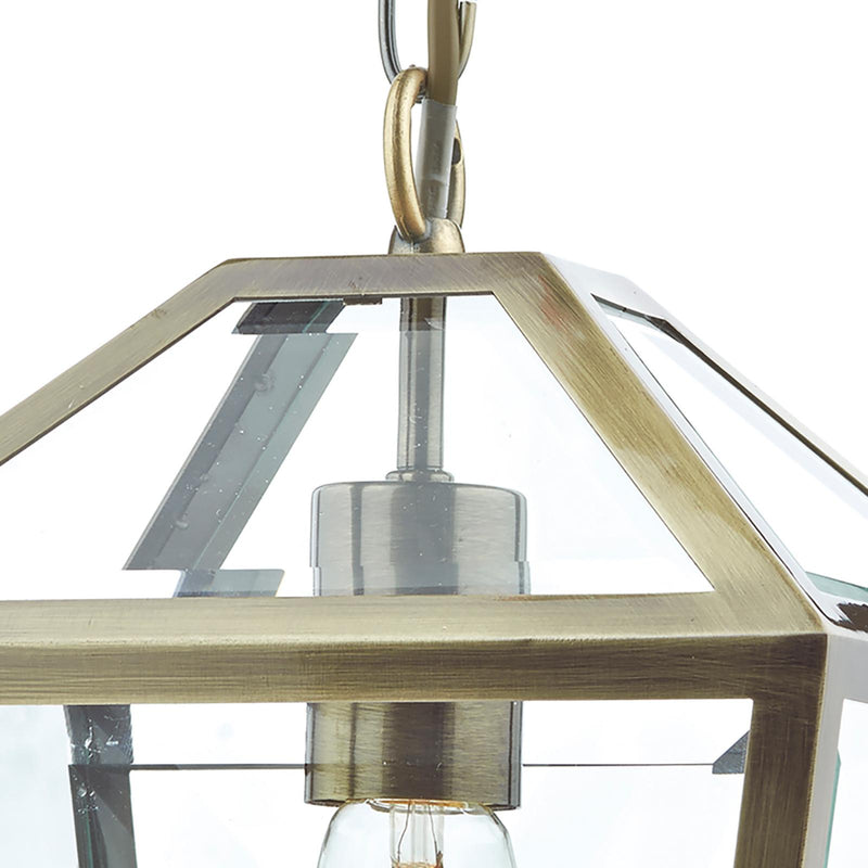 Dar Lighting Churchill 1 Light Pendant Antique Brass • CHU0175