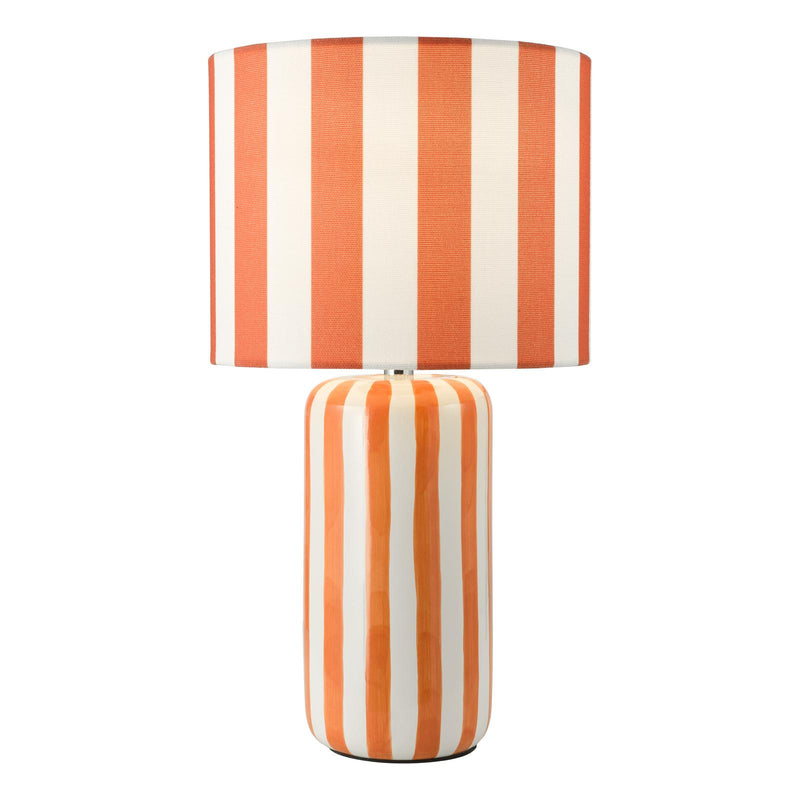 Dar Lighting Cicada Table Lamp Orange and Polished Chrome With Shade • CIC4211